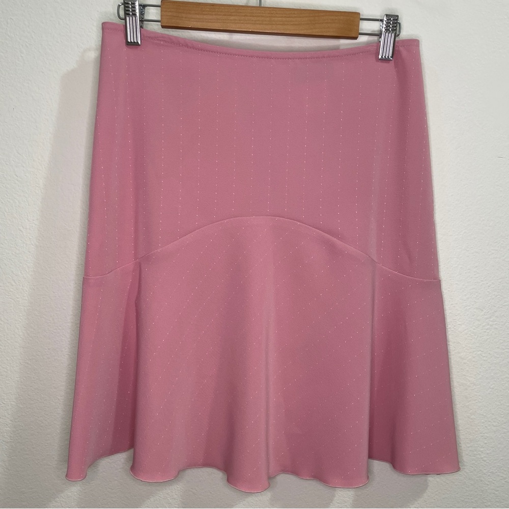 Vintage A-list by Wrapper Pinstriped Fit & Flare Mini Skirt - Pink/White